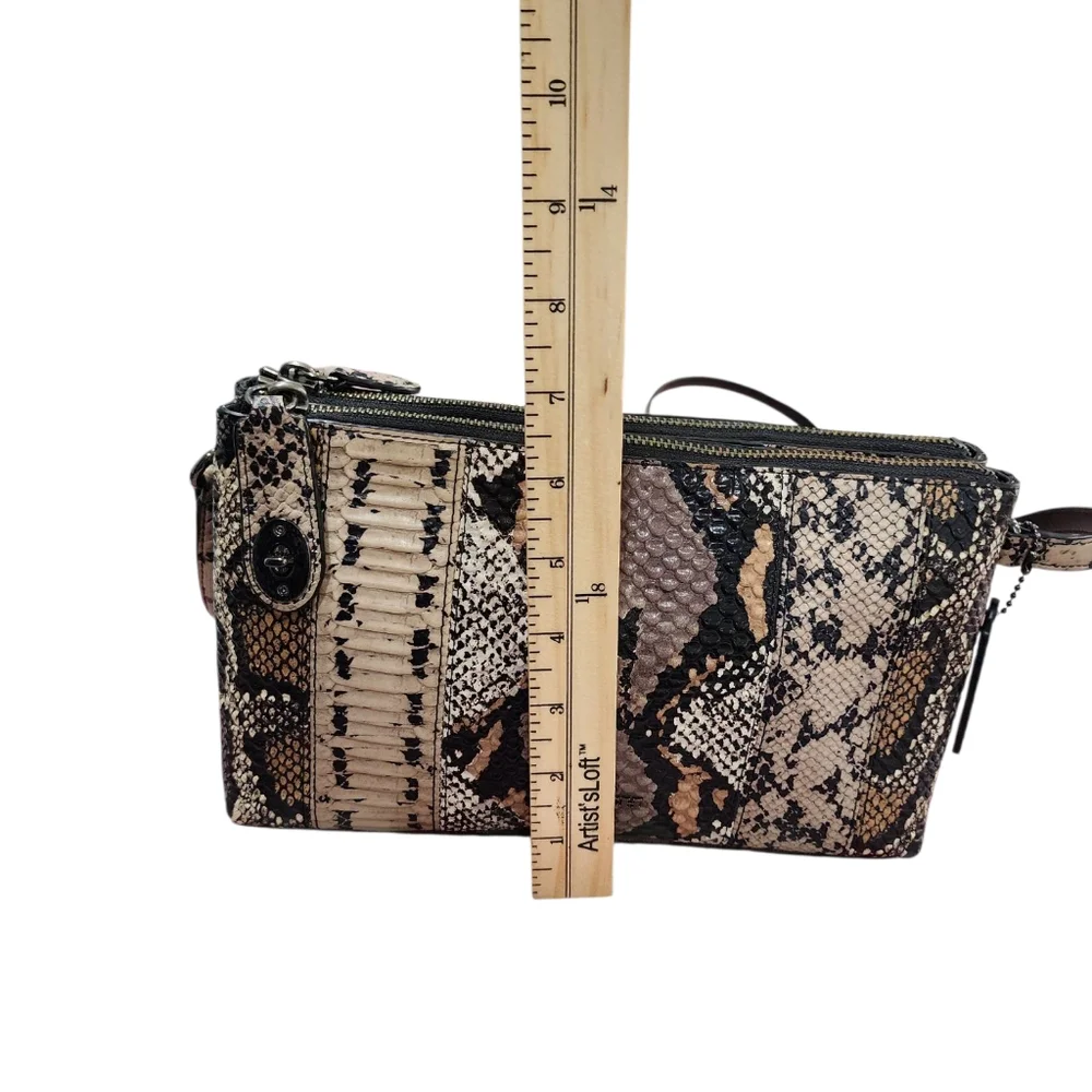 COACH Crosby Pieced Exotic Python Embossed Leather Crossbody Bag 37172 NWT - Picture 13 of 16